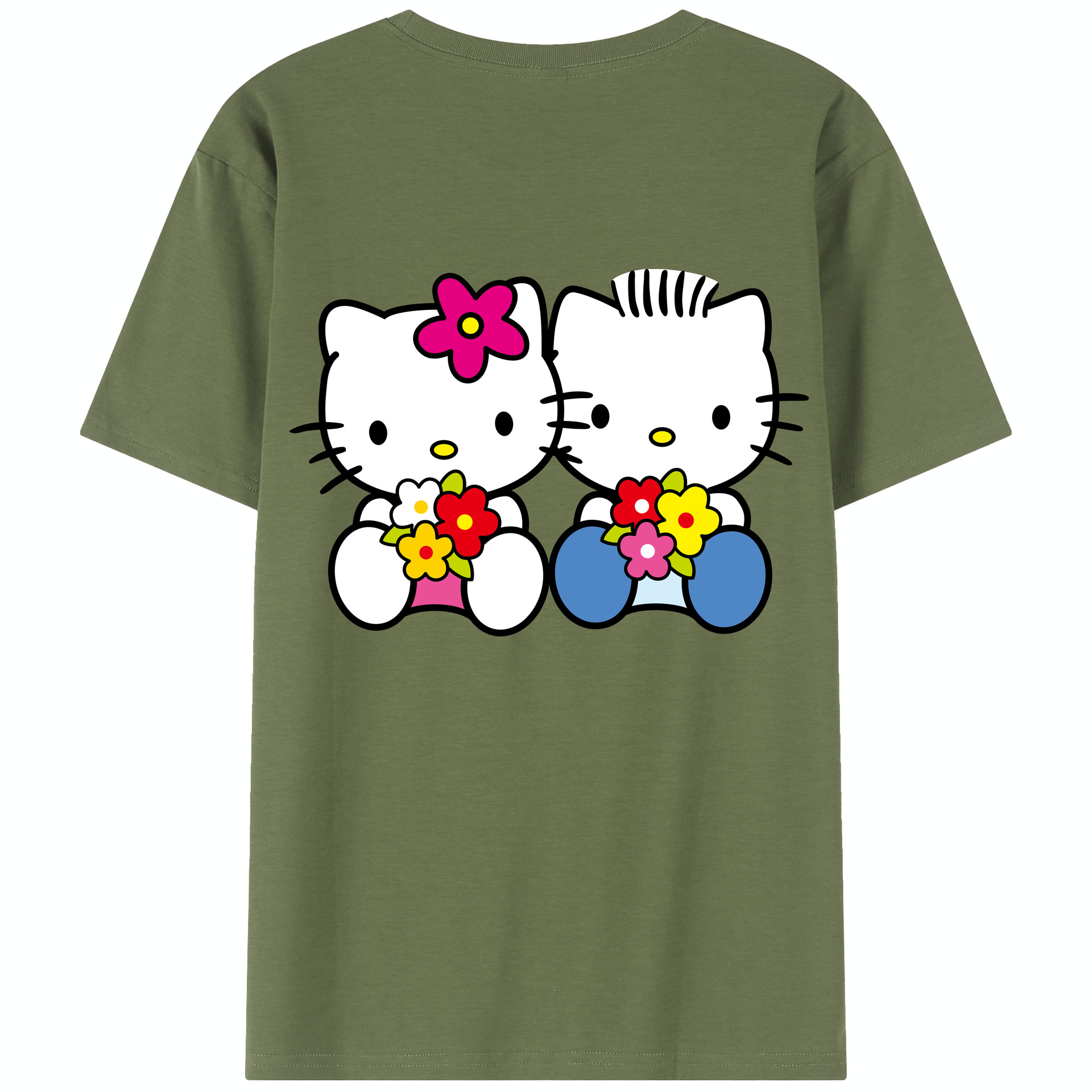 （画像用） Hello Kitty ハローキティ 綿100％半袖Tシャツ（背面プリント）